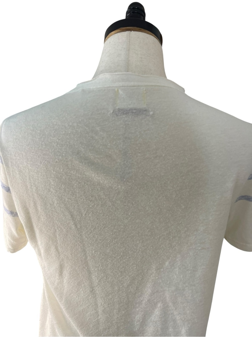 Bershka Striped Linen T-Shirt Ivory - Picture 8 of 11